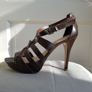 Marc Fisher Strappy Platform Heels - Size 7 -  Brown - HOT!